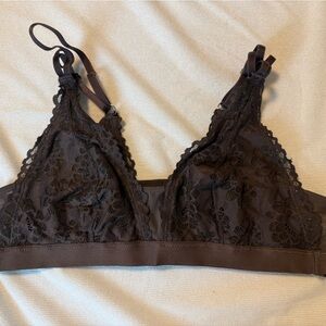 Aerie Charcoal Brown Lace Bralette